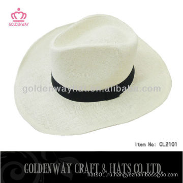 Дешевая белая соломенная ковбойская шляпа
